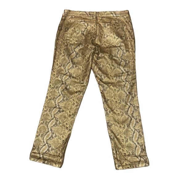 Snake print gold & brown low rise skinny ankle pants from NY & CO size 10 - Picture 6 of 13